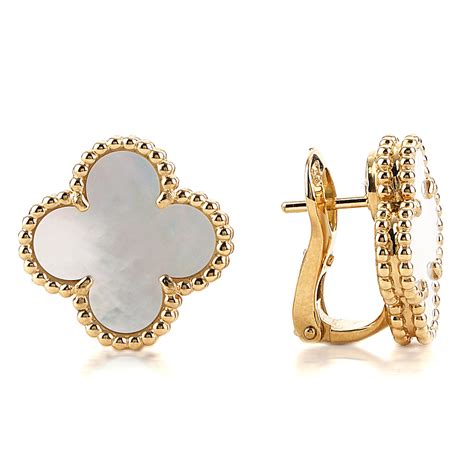 van cleef and arpels clover earrings replica|van cleef earrings vintage alhambra.